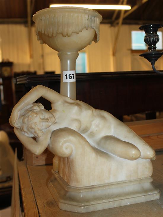 Alabaster figural lamp